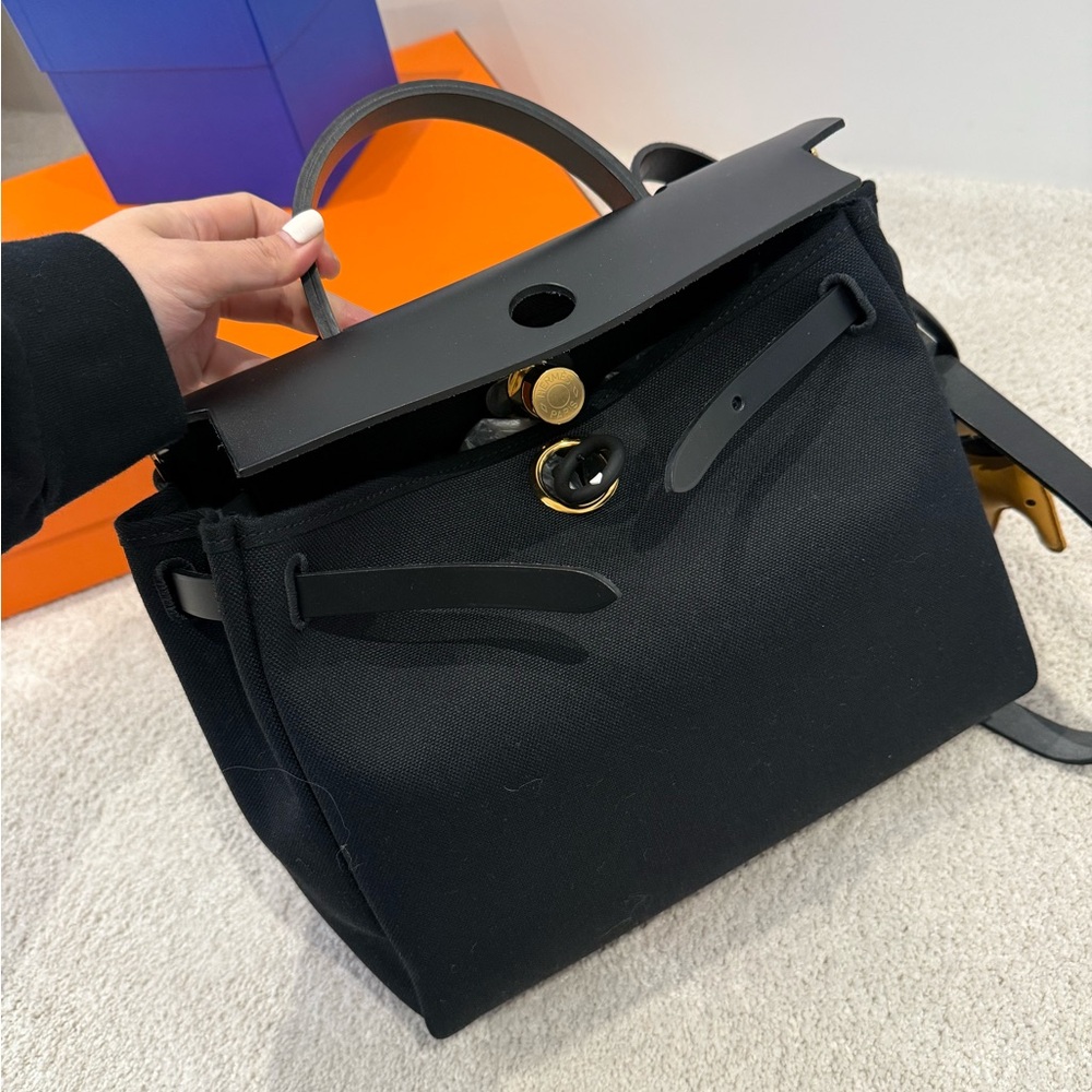 hermes herbag Elegant Black Designer Women's Bag brand new